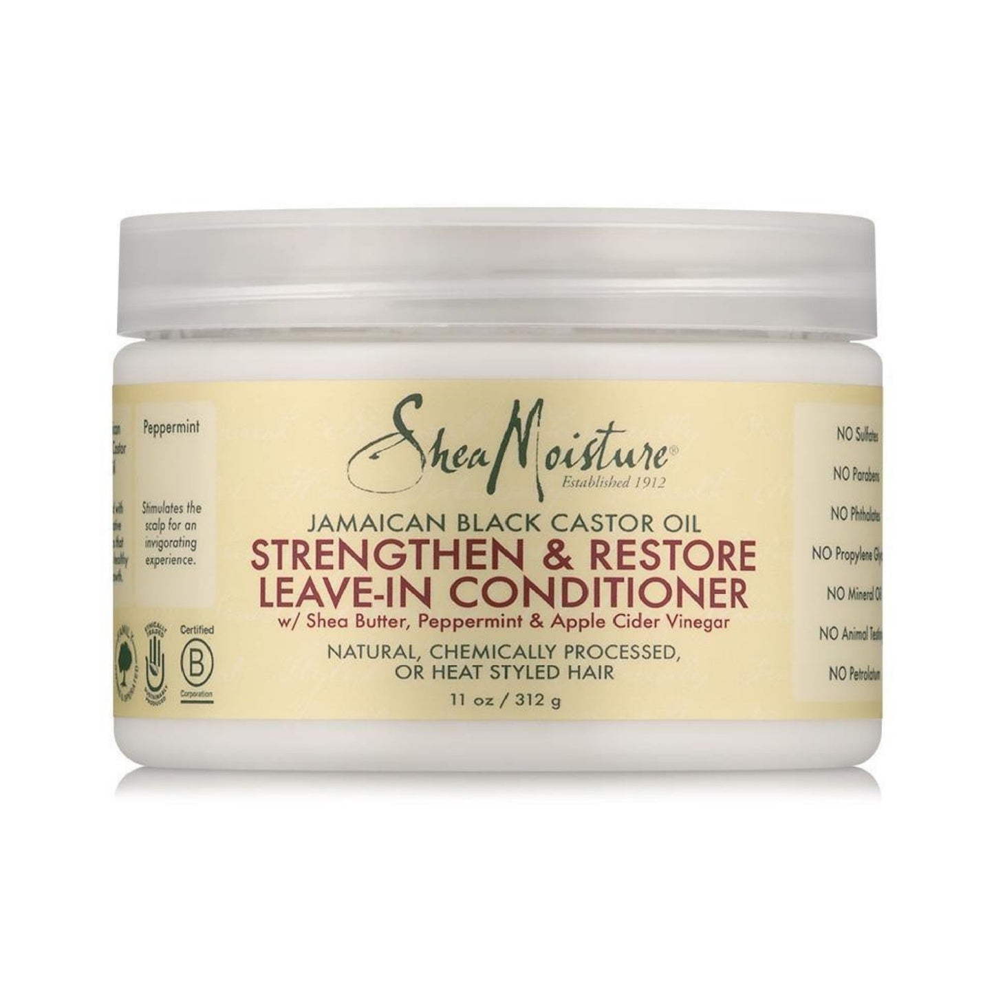 SheaMoisture Jamaican Black Castor Oil Güçlendirici & Yenileyici Durulanmayan Krem 312 g